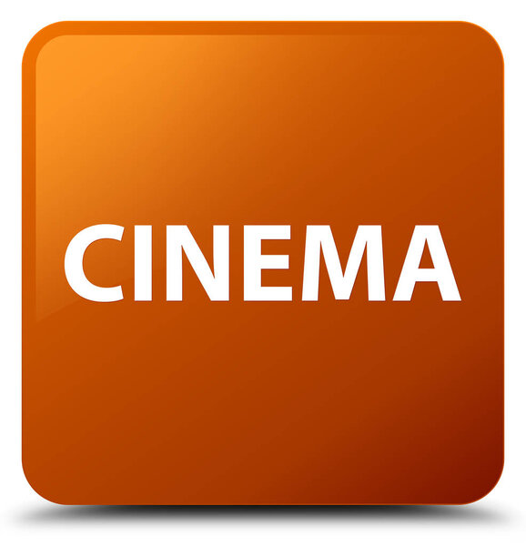 Cinema isolated on brown square button abstract illustration