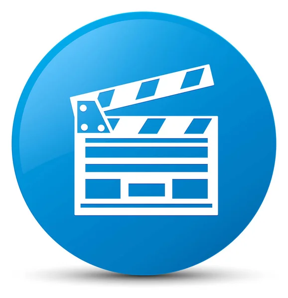 Sinema klip simgesi mavi mavi yuvarlak düğmesi — Stok fotoğraf