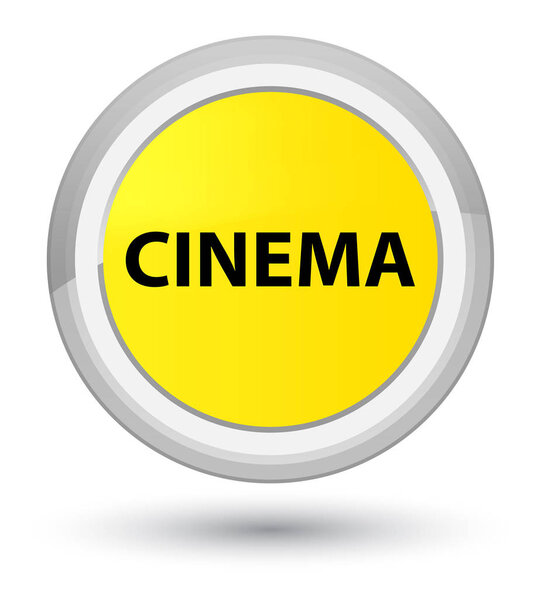 Cinema isolated on prime yellow round button abstract illustration