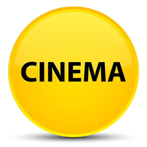 Cinema speciale pulsante rotondo giallo — Foto Stock
