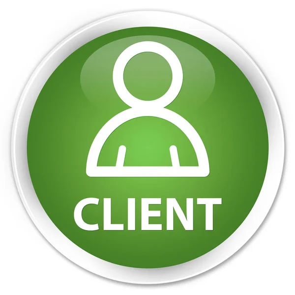 Klient (ikona składnika) premium miękki zielony okrągły przycisk — Zdjęcie stockowe