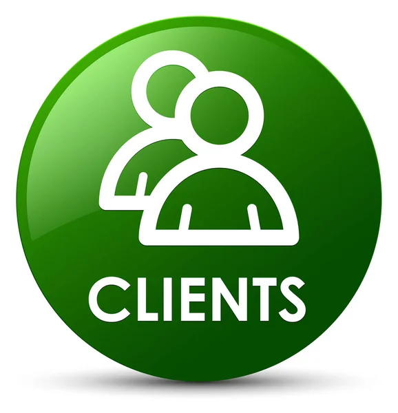 Clients (icono del grupo) botón redondo verde —  Fotos de Stock