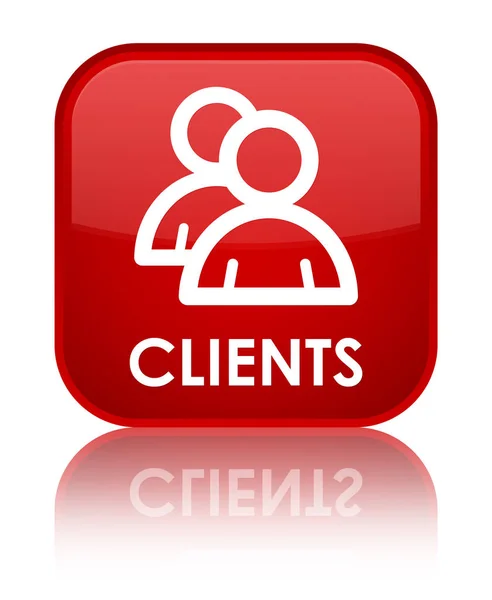 Clients (icono del grupo) botón cuadrado rojo especial — Foto de Stock