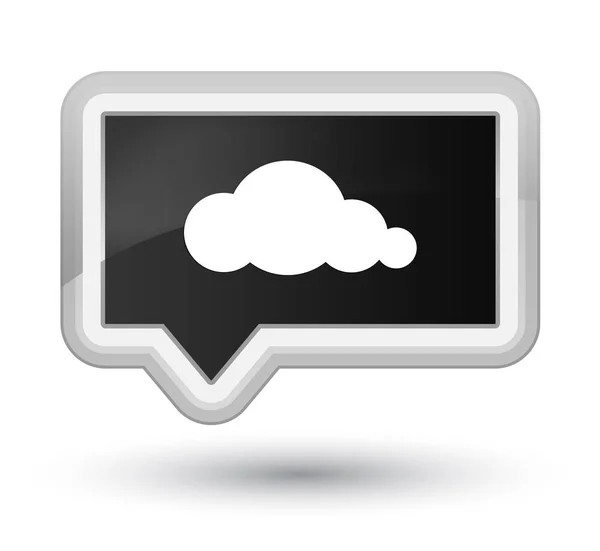 Ícone de nuvem botão banner preto primo — Fotografia de Stock