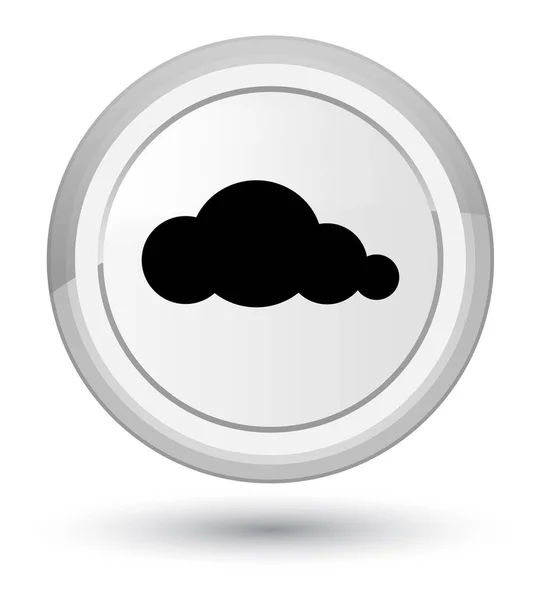 Кнопка простої білої круглої піктограми хмари — стокове фото