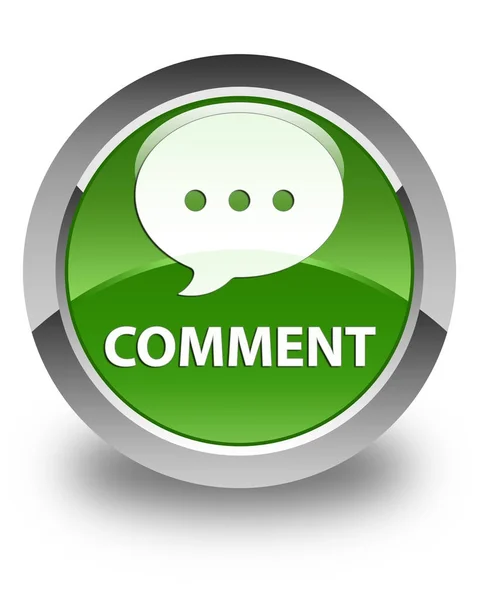 Comment (conversation icon) glossy soft green round button — Stock Photo, Image