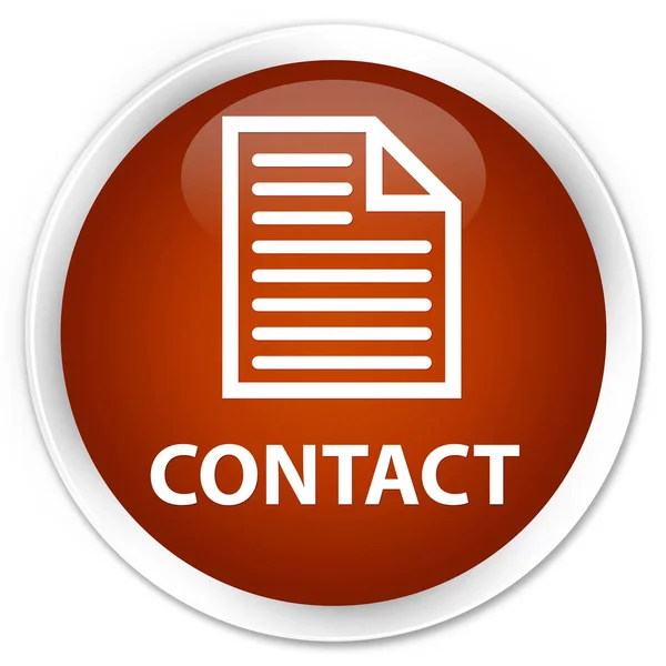 Премиальная коричневая круглая кнопка контакта (значок страницы) — стоковое фото