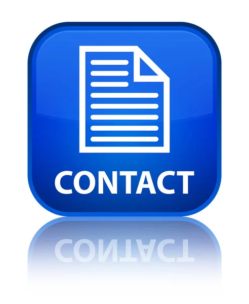 Kontakt (Seitensymbol) spezielle blaue quadratische Taste — Stockfoto