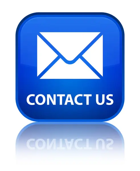 Kontaktieren Sie uns (E-Mail-Symbol) spezielle blaue quadratische Taste — Stockfoto