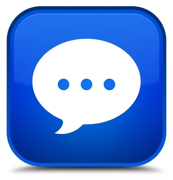 대화 아이콘 특별 한 파란색 사각형 버튼 — 스톡 사진