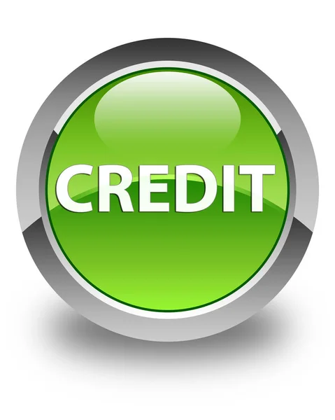 Kredi parlak düğme yeşil — Stok fotoğraf