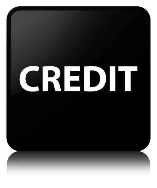 Kreditní černé čtvercové tlačítko — Stock fotografie
