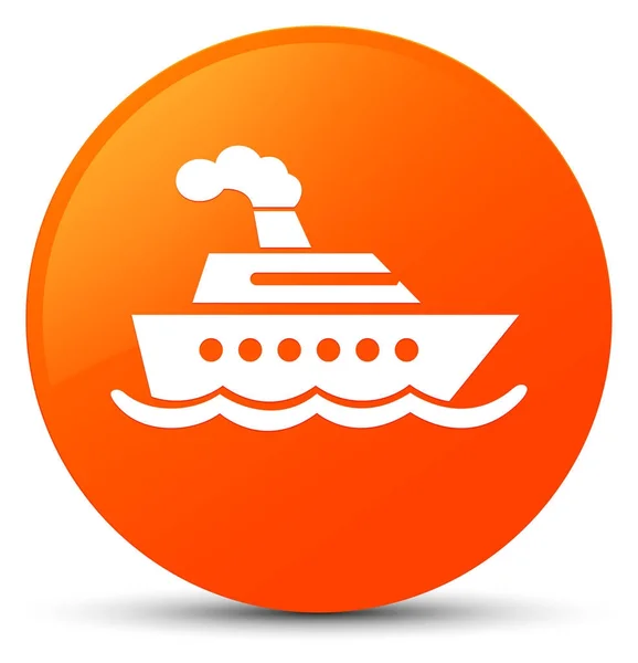 Cruise ship icon orange round button — Stock Photo, Image
