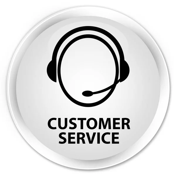 Servicio al cliente (icono de atención al cliente) botón redondo blanco premium — Foto de Stock