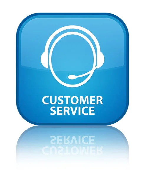 Customer service (customer care icon) special cyan blue square b — Stock Photo, Image