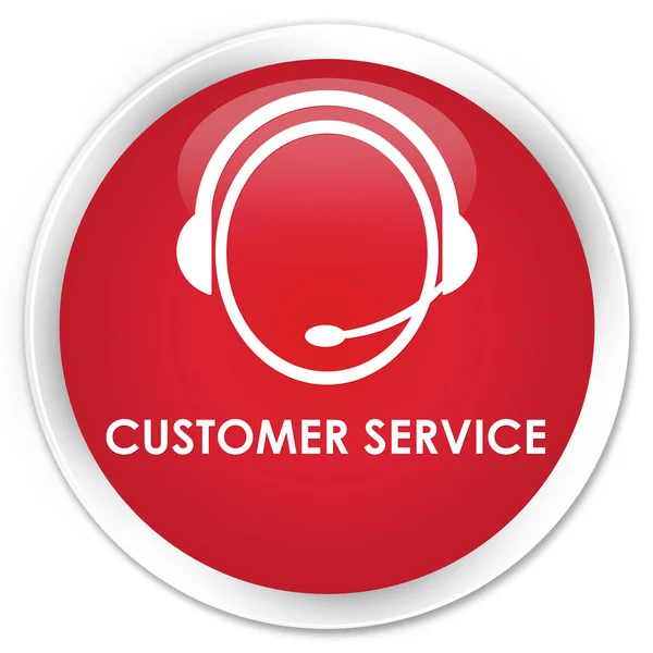 Atendimento ao cliente (ícone de atendimento ao cliente) botão redondo vermelho premium — Fotografia de Stock