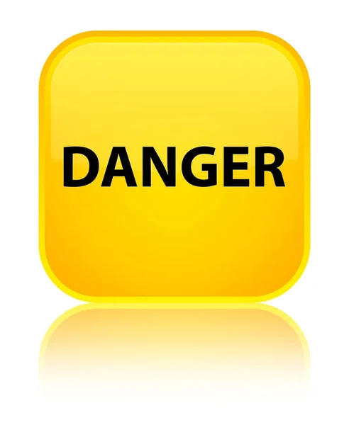 Tehlike özel sarı kare düğme — Stok fotoğraf