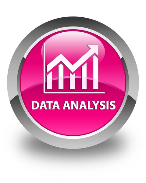 データ分析 (統計アイコン) 光沢のあるピンクのラウンド ボタン — ストック写真