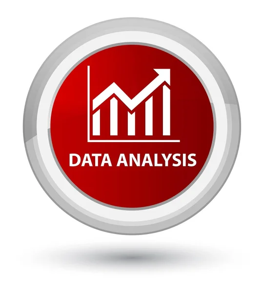 Analisis data (ikon statistik) tombol bundar merah utama — Stok Foto