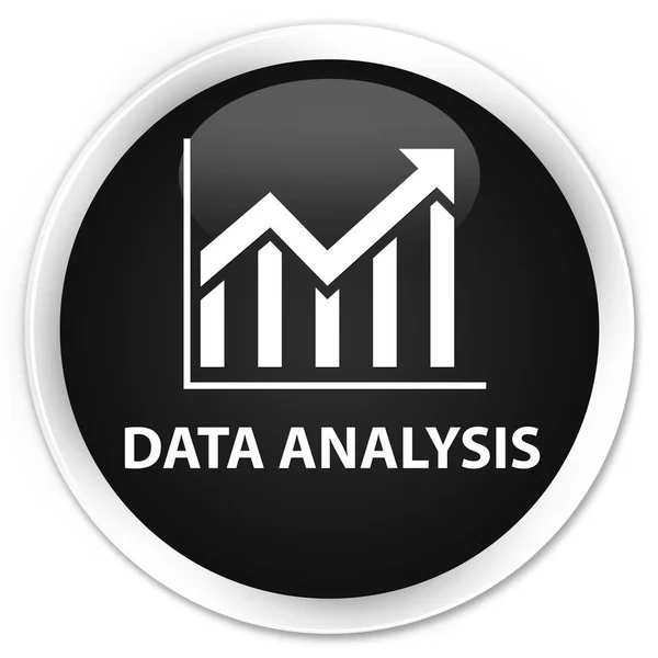 Analisis data (ikon statistik) tombol bundar hitam premium — Stok Foto