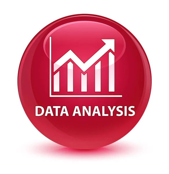 Analisis data (ikon statistik) tombol bundar glassy pink — Stok Foto