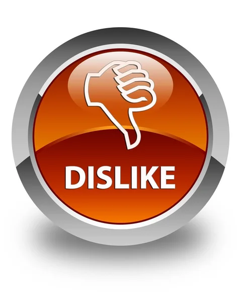 Dislike glossy brown round button — Stock Photo, Image