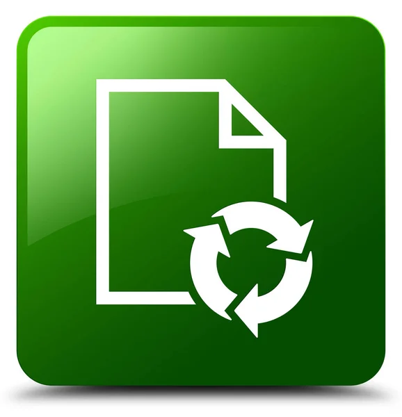 Čtvercové tlačítko dokument proces ikonu zelené — Stock fotografie