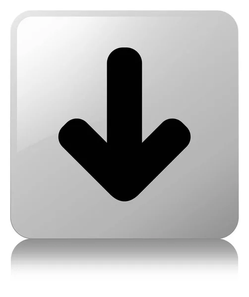 ダウンロードの矢印アイコン白正方形ボタン — ストック写真