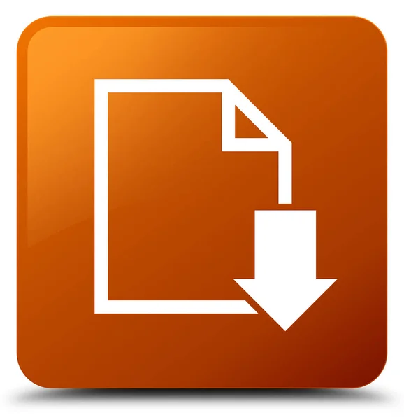 Download document icon brown square button — Stock Photo, Image