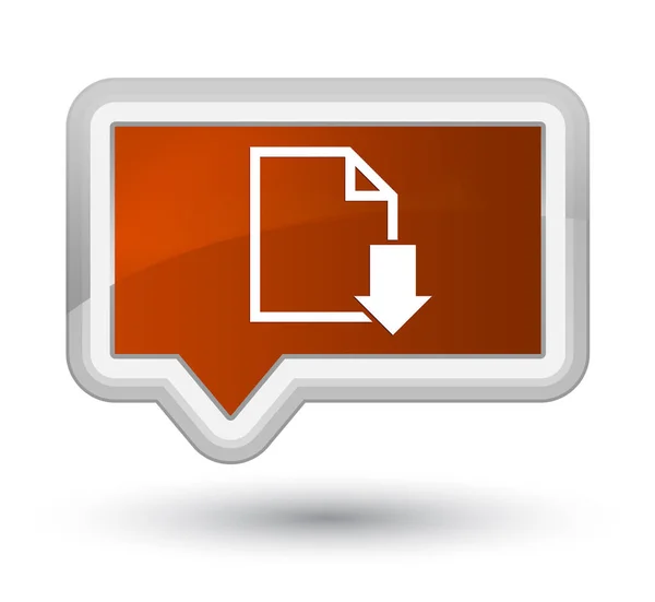 다운로드 문서 아이콘 주요 갈색 배너 버튼 — 스톡 사진