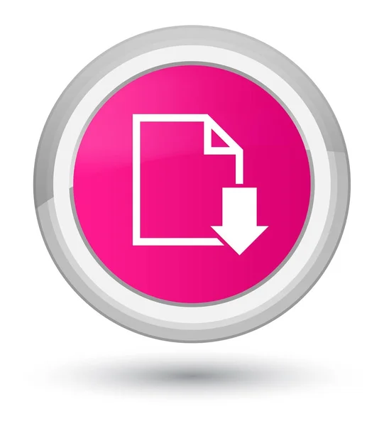 Download document icon prime pink round button — Stock Photo, Image