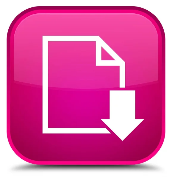 Download document icon special pink square button — Stock Photo, Image