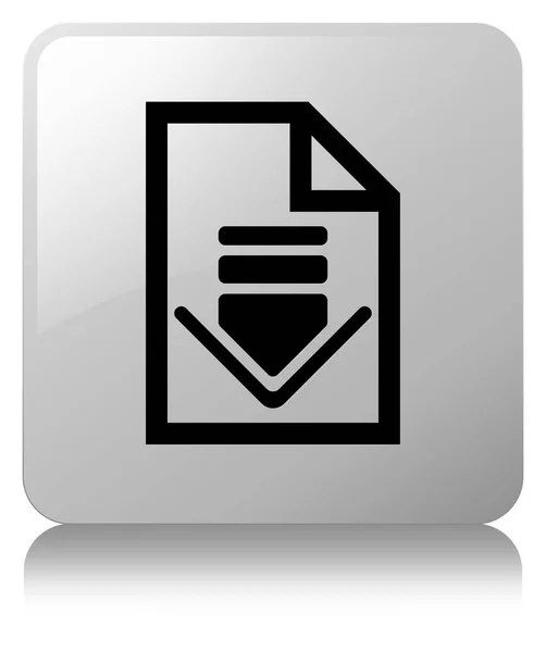 Stáhnout dokument ikonu bílé čtvercové tlačítko — Stock fotografie