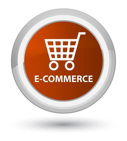 E-commerce prime brown round button — Stock Photo, Image