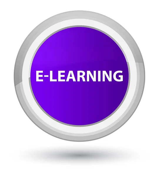 E-learning eerste paarse ronde knop — Stockfoto