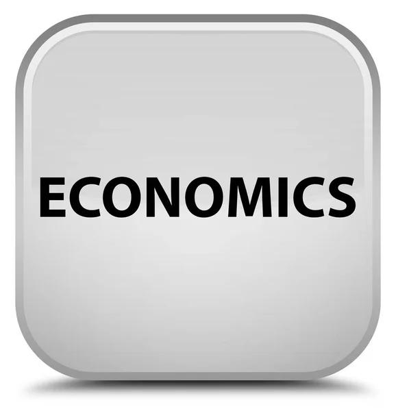 経済特別な白い正方形ボタン — ストック写真