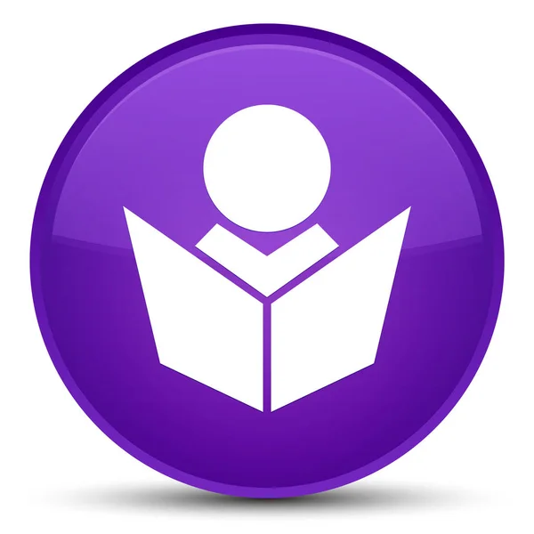 Icono de aprendizaje especial botón redondo púrpura —  Fotos de Stock