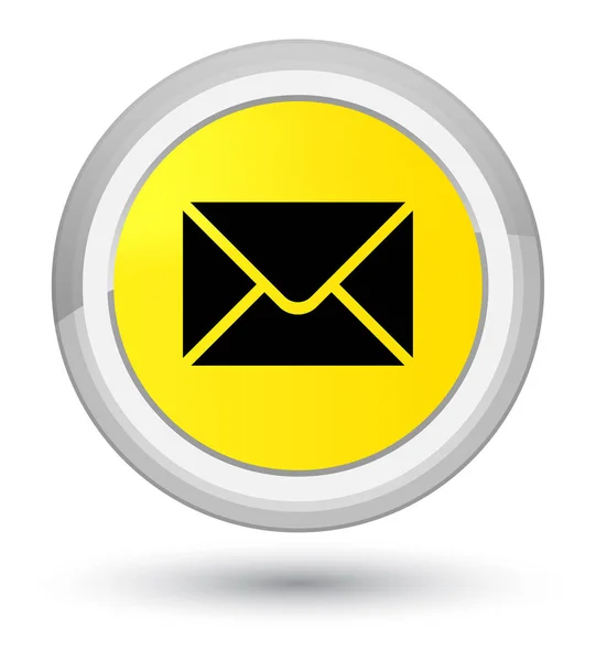 Ícone de e-mail botão redondo amarelo primo — Fotografia de Stock