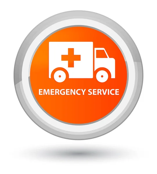 Emergency service prime orange runde knap - Stock-foto