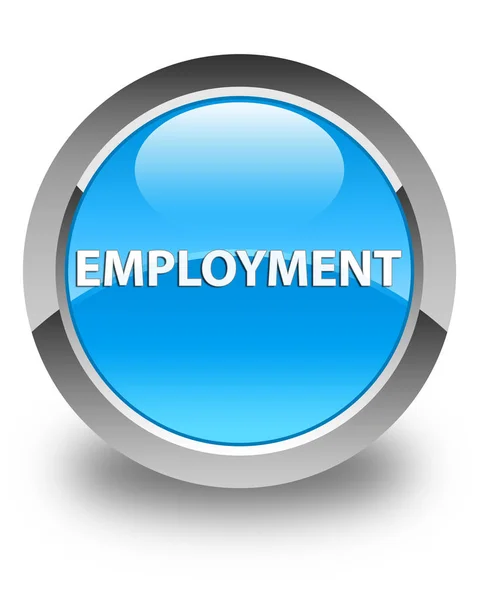 Sysselsättning glossy cyan blå runda knappen — Stockfoto