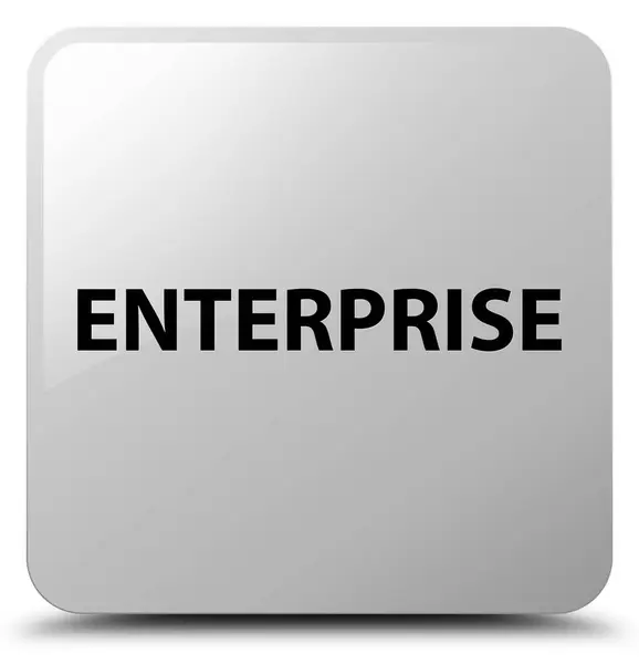 Enterprise bílé čtvercové tlačítko — Stock fotografie