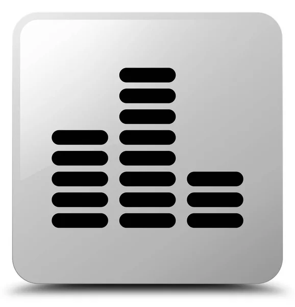 Equalizer icon white square button — Stock Photo, Image