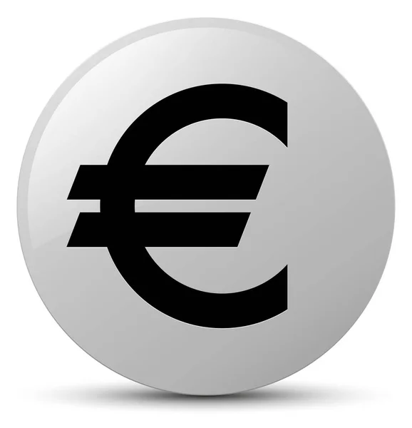 Euro ícone de sinal botão redondo branco — Fotografia de Stock