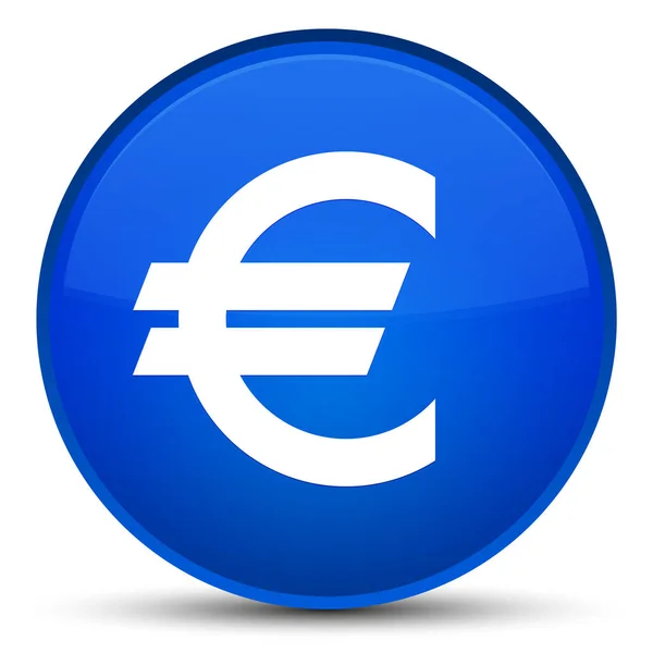 Euro sinal ícone azul especial botão redondo — Fotografia de Stock