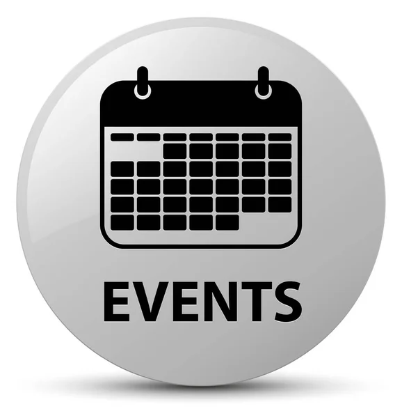 Events (calendar icon) white round button — Stock Photo, Image