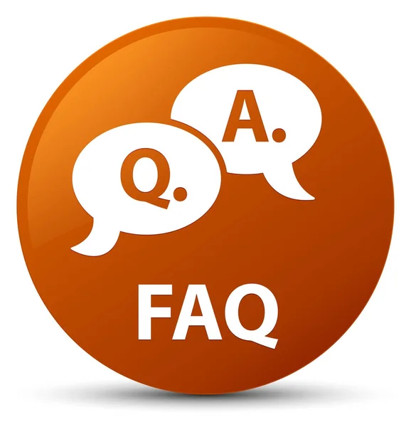 Faq (question answer bubble icon) brown round button — Stock Photo, Image