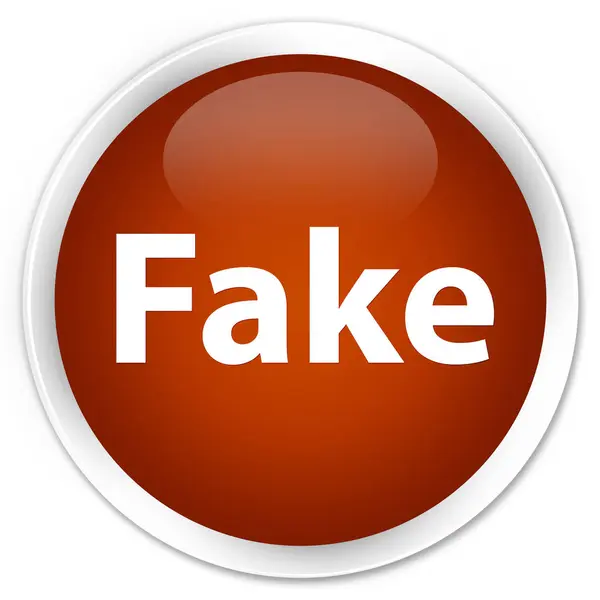 Botão redondo marrom prémio falso — Fotografia de Stock
