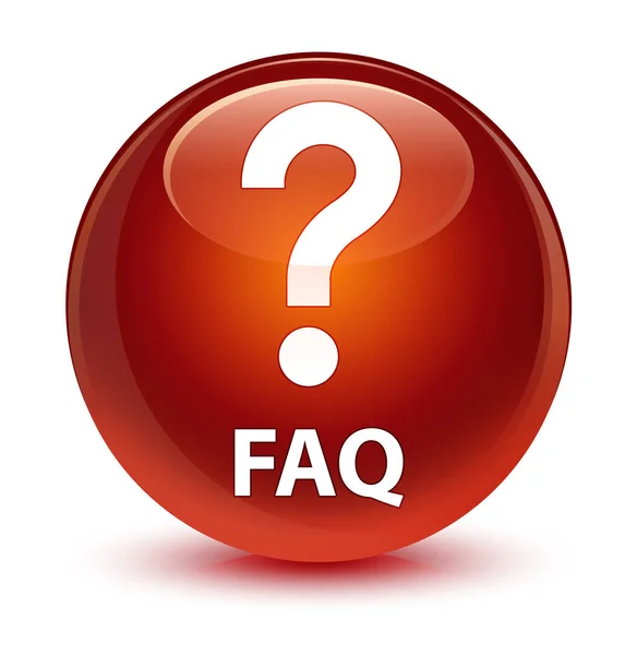 Faq (question icon) glassy brown round button — Stock Photo, Image