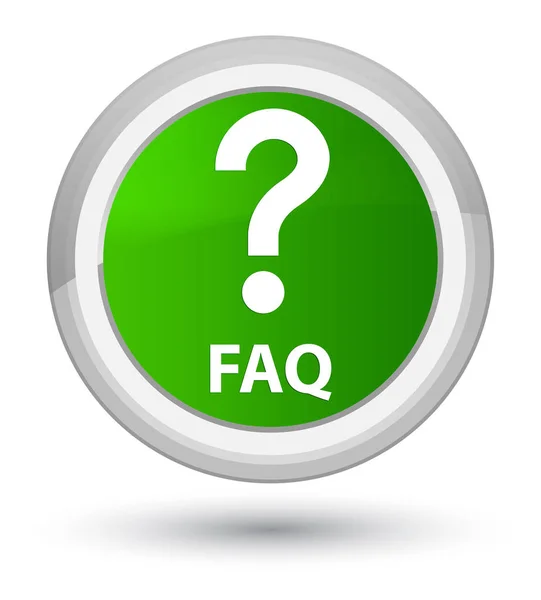 Faq (question icon) prime green round button — Stock Photo, Image