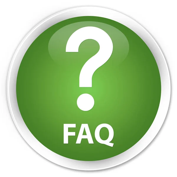 FAQ (fråga ikon) premium soft grön rund knapp — Stockfoto